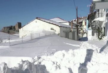 Дебел сняг затрупа гръцкия остров Самотраки