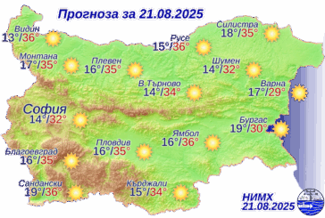 До 36° в четвъртък