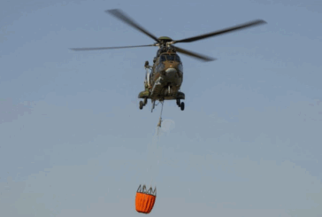 Хеликоптер Ми-17 от състава на ВВС участват в гасенето на пожара в Рила