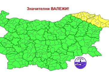 Времето: Валежите постепенно спират, минималните температури между 2° и 7°, максималните – предимно между 8° и 13°