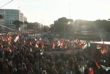 Масови протести в Рим в подкрепа на Палестина