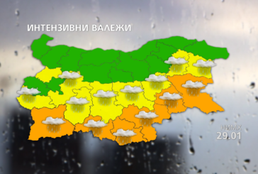 Опасност от наводнения: Жълт и оранжев код за силни валежи в Южна България