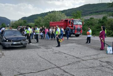 Възстановка на ПТП се проведе на полигона на СБА край Благоевград, обучението бе под егидата на Районна прокуратура