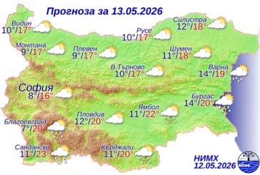 Облачна сряда, с валежи и гръмотевици на места