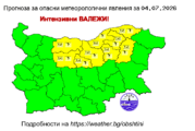 Времето: Максималните температури между 25° и 30°, краткотрайни валежи на места