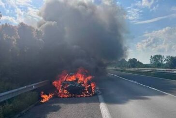 Лек автомобил изгоря в Сапарева баня